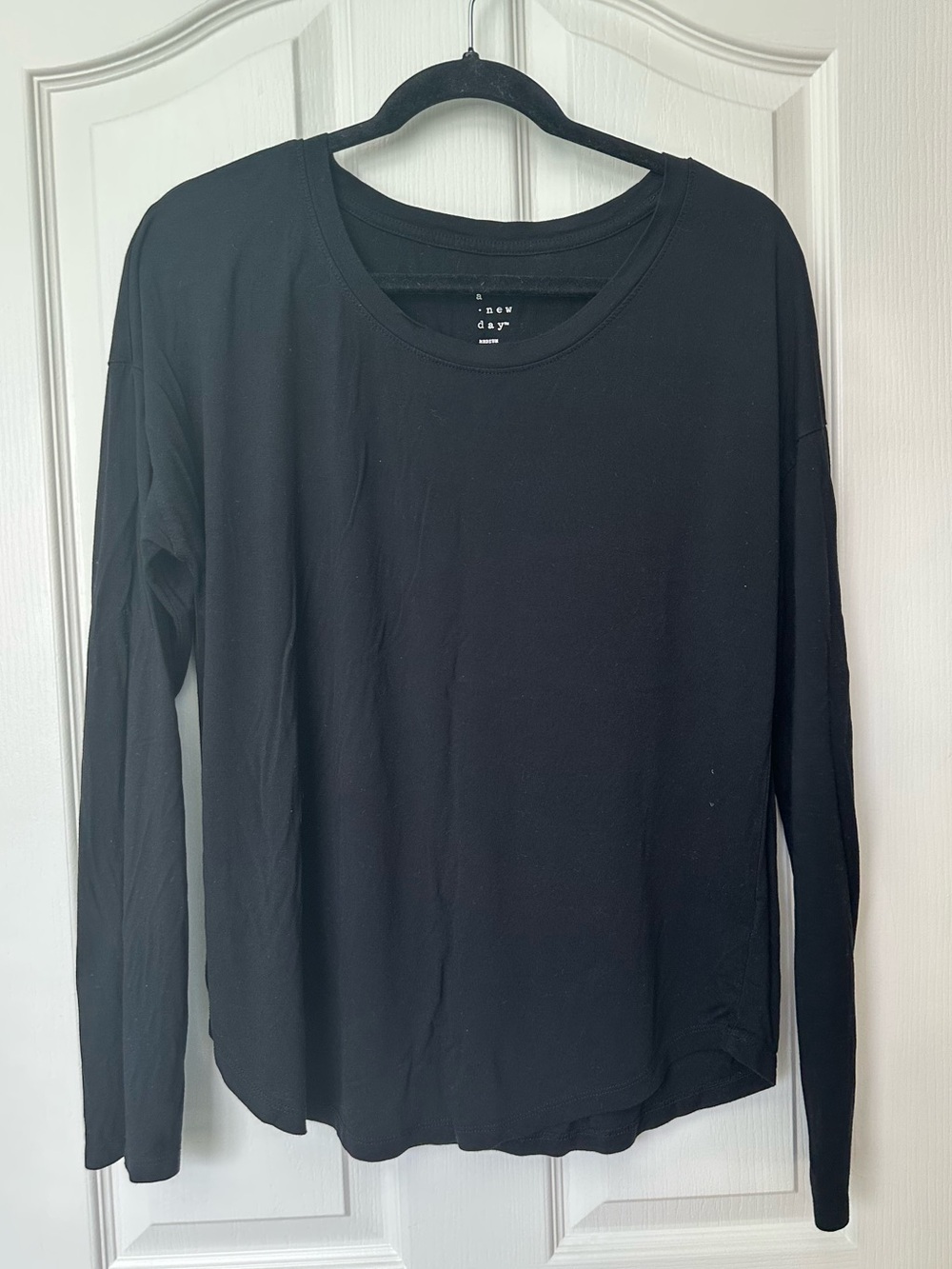 A. New Day Black Long-Sleeve Crewneck Top